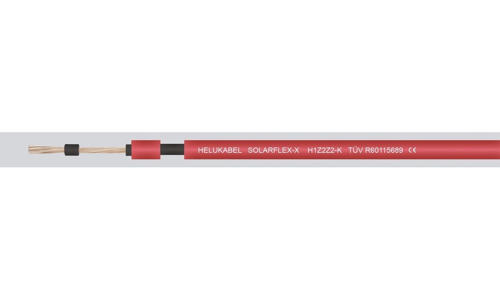 Câble solaire 4mm2, bobine de 100m, ROUGE - w