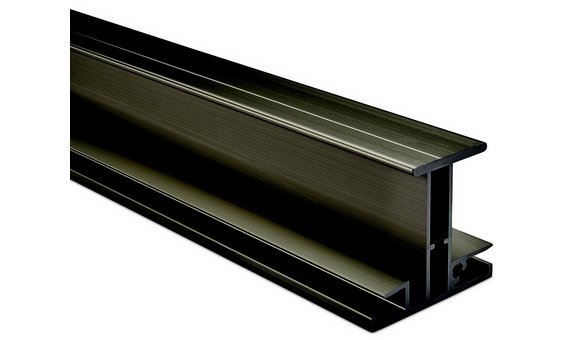 DESTOCKAGE - Creotecc - Profilé horizontal noir AluTec 6000mm, Hauteur 40 mm