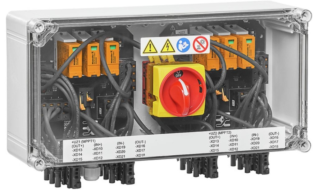 Weidmüller Next Dc-Box 1000 V, 2 Mppt, 3 Eingänge / 3 Ausgänge Pro Mppt, Ohne Sicherungshalter, Überspannungsschutz Ii, Lasttrennschalter, Mc4