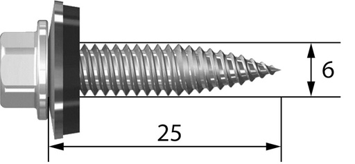 [02-19944] Schweizer Msp - Dünnblechschraube Msp-Tt-Ts 6X25 - Karton Mit 200 Stück